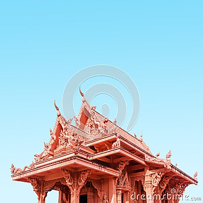 Abstract temple in Tailand on blue sky Stock Photo