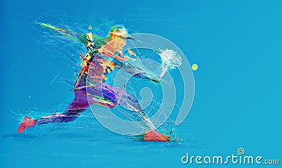 Abstract tennis player Stock Photo