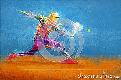 Abstract tennis player Stock Photo