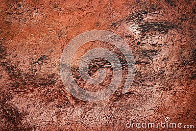 Abstract terracotta scratched surface Stock Photo