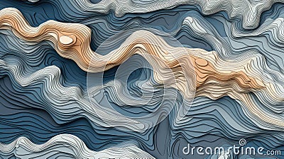 abstract terrain map contours Cartoon Illustration