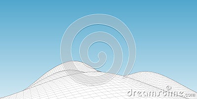 Abstract terrain wireframe landscape background Stock Photo