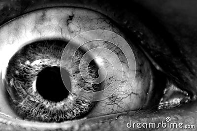 Abstract terror Eyeball Closeup Stock Photo