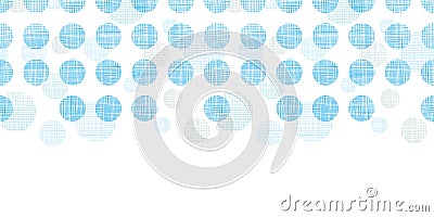 Abstract textile blue polka dots stripes horizontal seamless pattern background Vector Illustration