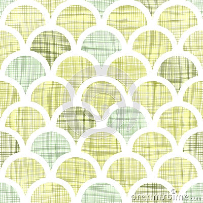 Abstract textile green fishscale seamless pattern Vector Illustration