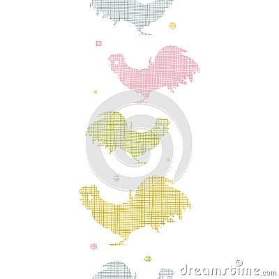 Abstract textile roosters vertical seamless Vector Illustration