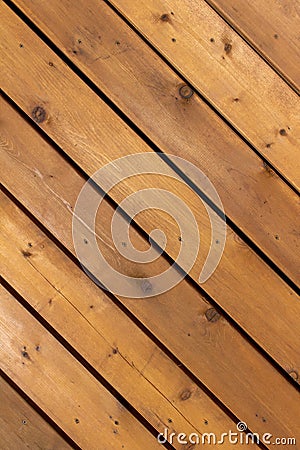 Abstract texture background of diagonal pattern cedar deck boards Stock Photo