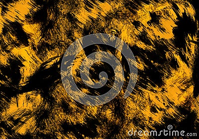 Abstract texture of black and yellow color. Abstract illustration for image processing and photo. Creative image of various forms. Cartoon Illustration