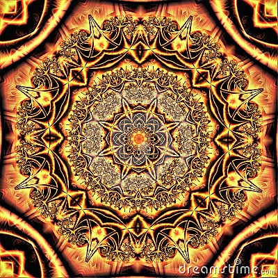 Abstract texture in the form of a mandala with a complex ornament made under the tree Stock Photo