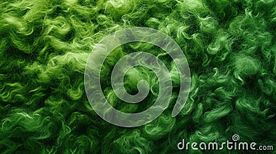 Abstract Texture of Green Sheep Wool. Embodying the Spirit of Saint Patrick's Day. Symbolizing Luck and Celebration Stock Photo