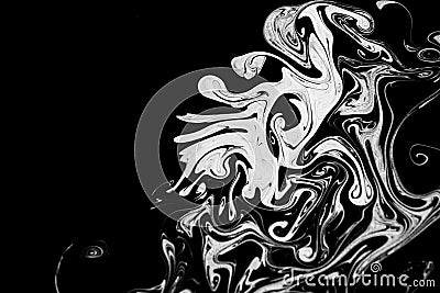 Abstract texture ink on water in black and white color Stock Photo