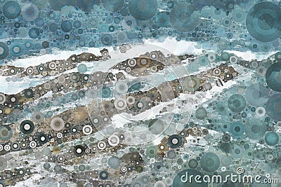 Abstract mosaic ocean wave texture Stock Photo