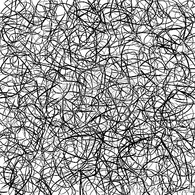Abstract texture with random, chaotic lines in tangled, jumbled Vector Illustration