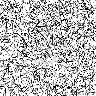 Abstract texture with random, chaotic lines in tangled, jumbled Vector Illustration