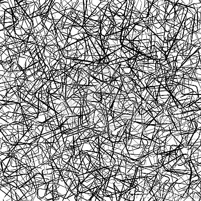 Abstract texture with random, chaotic lines in tangled, jumbled Vector Illustration