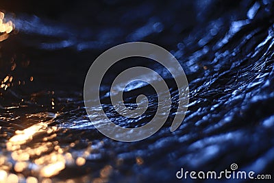 Abstract texture, simulation of water at sunset blue Stock Photo