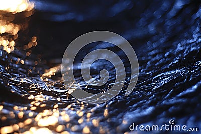 Abstract texture, simulation of water at sunset blue Stock Photo