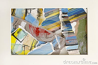 Frame of abstract pieces for text. Abstract texture. Artwork fragment Stock Photo