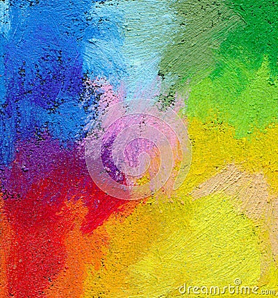 Abstract textured acrylic and oil pastel hand painted background Stock Photo