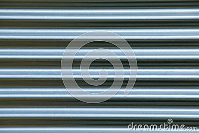 Close up of a silver corrugated metal sheet Stock Photo