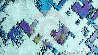 Abstract textured background with rich colors and cracks in the rough surface of a wall, ground or stone surface Stock Photo