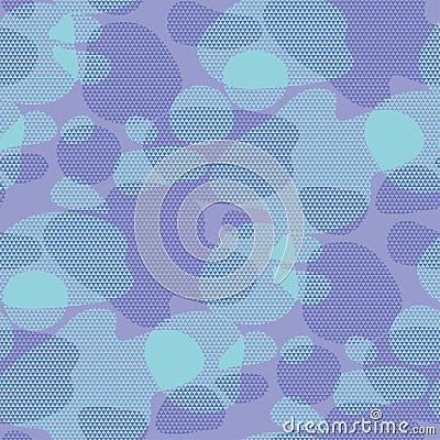 Abstract textured luid seamless pattern in blue Vector Illustration