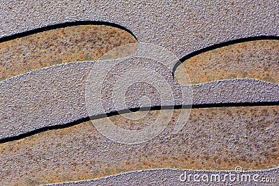 Abstract Textures and Backgrounds: Corroding Metal Curves Stock Photo