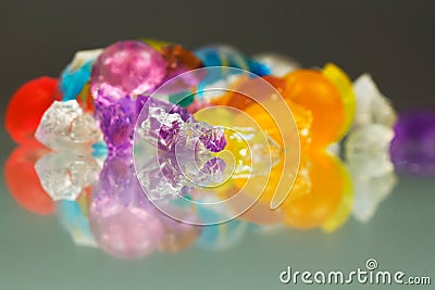 Abstract textures and patterns of broken jelly balls Stock Photo