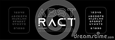 Abstract thin line font minimal alphabet. modern fonts and numbers. Typography urban typeface uppercase and number. vector Vector Illustration