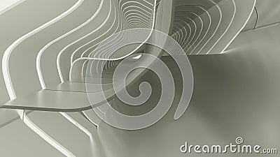 abstract three-dimensional background from light translucent deformed planes. 3d render Cartoon Illustration