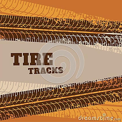 Abstract tire track marks background Vector Illustration