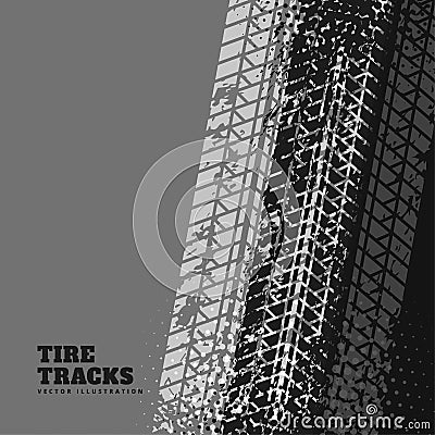 Abstract tire track print marks background design Vector Illustration