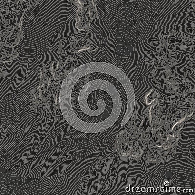 Abstract topographic map in black colors Vector Illustration