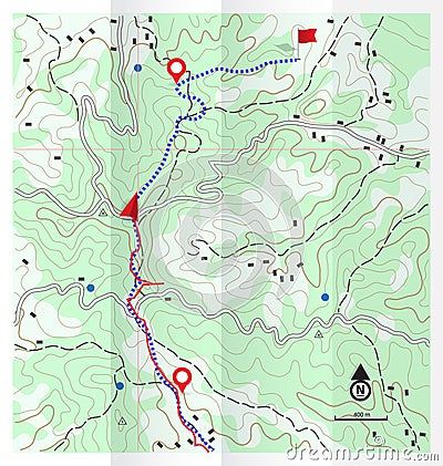 Abstract Topographic Map Vector Illustration