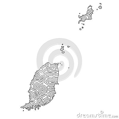 Abstract topographic style Grenada map design Vector Illustration