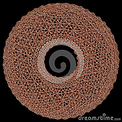 Abstract toroidal 3D mesh isolated on black Stock Photo