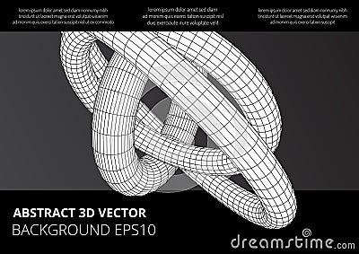 Abstract toroidal volumetric figures. The structure of geometric shapes. Optical illusion of volume. Vector Illustration