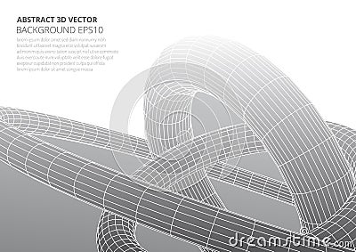 Abstract toroidal volumetric figures. The structure of geometric shapes. Optical illusion of volume. Vector Illustration