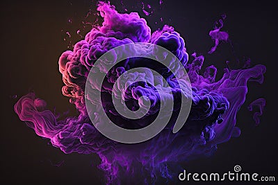 abstract toxic gas cloud with purple black background background decoration digital illustration Cartoon Illustration