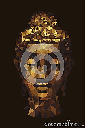 Abstract tradition head buddha polygon Vector Illustration