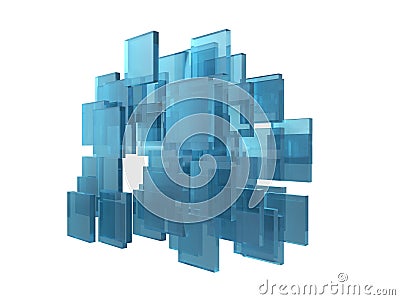 Abstract transparent cubes 3d Stock Photo