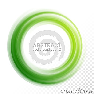 Abstract transparent green swirl circle Vector Illustration