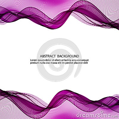 Abstract transparent magenta wave background design, movement of magenta wave lines on white background Vector Illustration