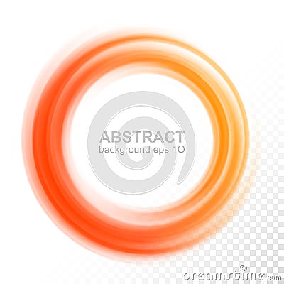 Abstract transparent orange swirl circle Vector Illustration