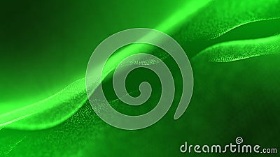 Abstract trapcode form digital particle wave background. Green trapcode forme wave flow digital abstract background isolated on Stock Photo