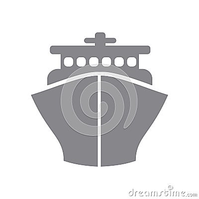 Abstract travel logo with ship. Ship icon. Cruise, tour, delivery concept, Marine boat. Transportation sign. Vector Illustration