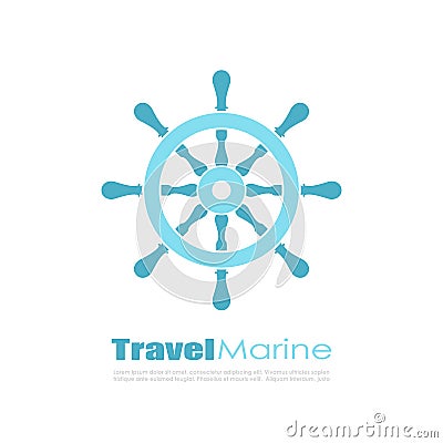 Abstract travel maritime vector logo Vector Illustration