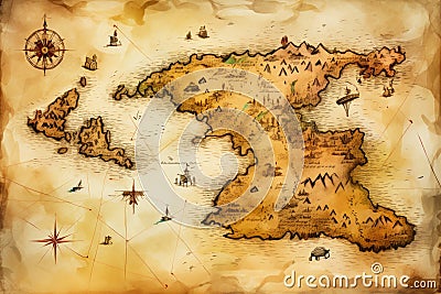 Abstract treasure map abstract map background Retro style Stock Photo