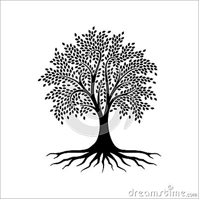 Abstract tree logo design, root vector - Tree of life logo design inspiration Vector Illustration