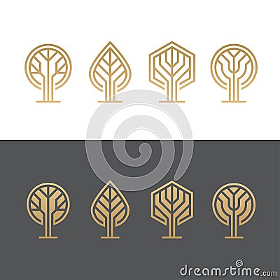 Abstract tree logos Vector Illustration